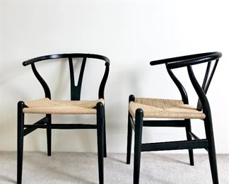Hans Wenger 
Carl Hansen & Sons
Pair Wishbone Chairs (21st c)
Recently restored
29.9" h |  20" d | 21.6" w | seat: 17.8" h
SOLD