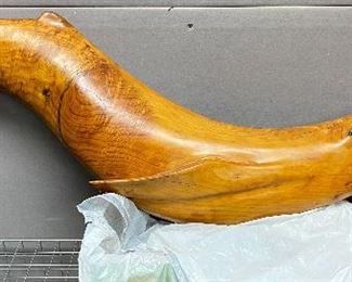 carved wood whale sculpture, Kuntz