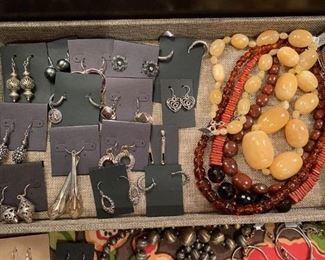 Sterling silver jewelry - vintage to newer pieces with amber, smoky topaz and more. All 50% off!