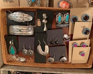 Sterling silver Native American jewelry including pieces by Buffalo Dancer and Thane DeLeon. All 50% off!