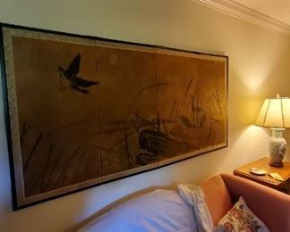 Hand Painted Asian Screen