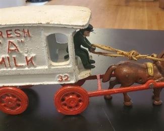 Vintage Cast Iron Milk Wagon