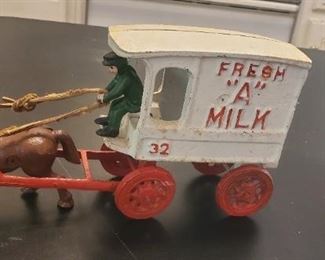 Vintage Cast Iron Milk Wagon