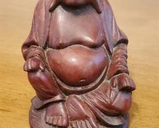 Rosewood Carved Happy Buddha