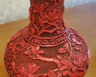Chinese Carved Cinnabar Lacquer Vase