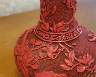 Chinese Carved Cinnabar Lacquer Vase