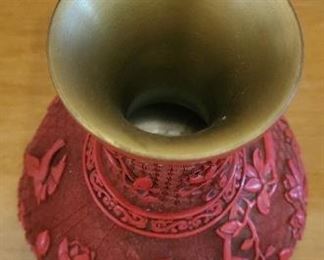 Chinese Carved Cinnabar Lacquer Vase