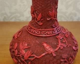 Chinese Carved Cinnabar Lacquer Vase