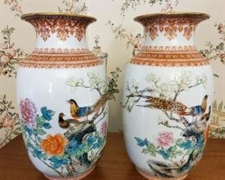 Chinese Famille Rose Vase (1912-1949) pair available