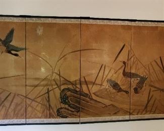 Hand Painted Asian Screen