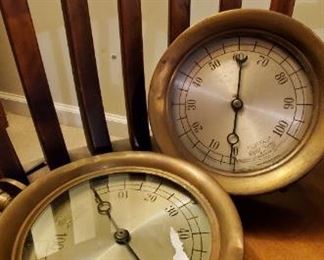 Antique Brass Steam/Pressure Gauge