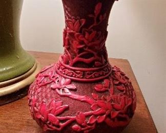 Chinese Carved Cinnabar Lacquer Vase