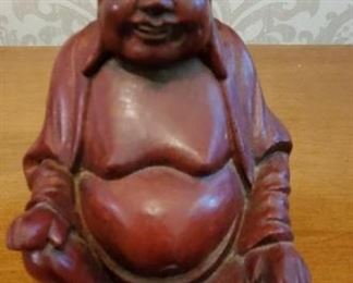 Rosewood Carved Happy Buddha