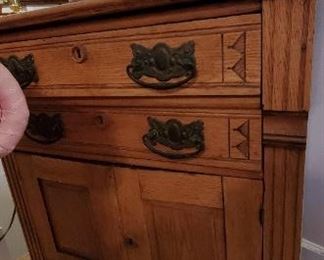 Antique Cabinet with peg and scallop drawers