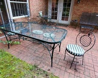 Outdoor Glass Top Table and Chairs