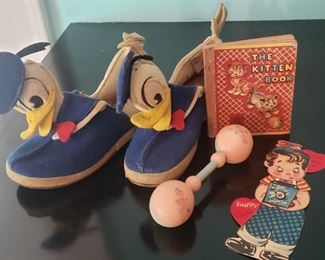 1940s kids shoes by Disney, vintage kids books