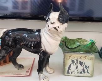 Boston terrier antique door stop