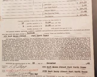 1949 Framed Receipt for Chambers Stove