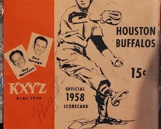 1950s Houston Buffalo Program signed by Wally Shannon