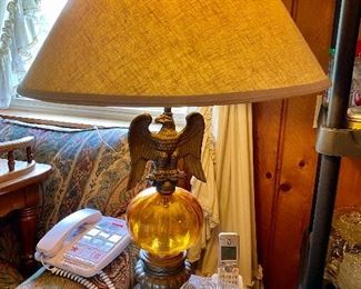 Vintage Lamp w Eagle
