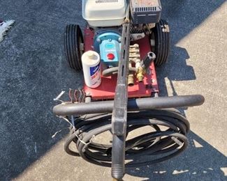 Honda 5.5 HP Pressure Washer. Could not identify operation due to no gas. Includes all attachments. https://ctbids.com/#!/description/share/974415
