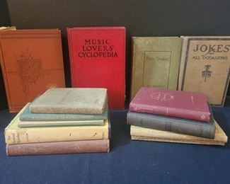 Twelve books all copyrighted before 1921. Seven are religious based, then there are literature writing books, music, public speaking and jokes. I can only imagine the joke material in this one! The oldest book is The Land of Holy Light published in 1891. https://ctbids.com/#!/description/share/974593