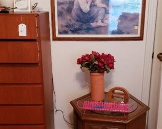chest of drawers, Mid Century, night stand, art
