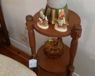 Hummel figurines, small 3 tiered table