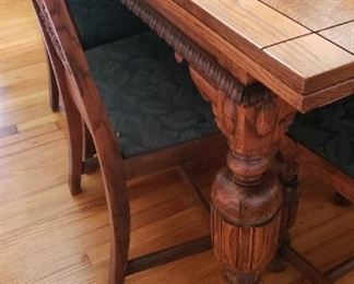 Jacobean Revival table/chairs.  Beautiful wood