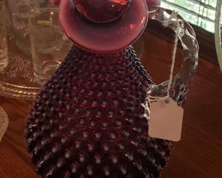 Fenton Plum Opalescent Hobnail
