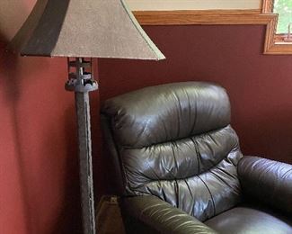 Leather lazy boy rocker recliner