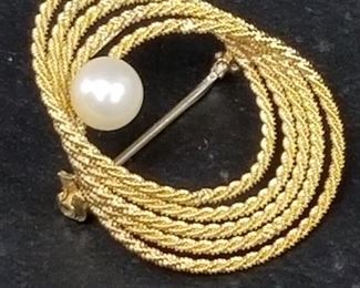 14K gold and pearl