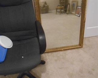Office chair....plus a large beveled mirror approx 3.5 X 4.5