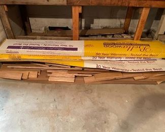 BELLAWOOD PRE- FINISHED LIGHT OAK FLOORING. THREE FULL UNOPENED BOXES AND SCRAPS