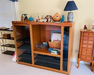 ENTERTAINMENT CENTER AND JEWELRY ARMOIRE