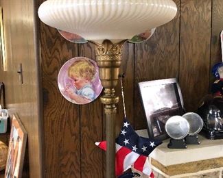 Antique floor lamp with marble base....