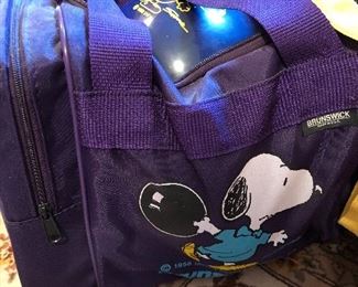 Snoopy bowling bag and ball.....