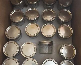Set of small canning jars.