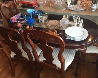 Dining Room Set includes table with leaves, six chairs, china cabinet and bar.