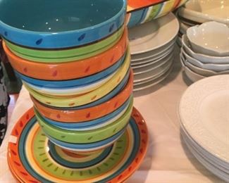 Colorful set of bowls and plates.