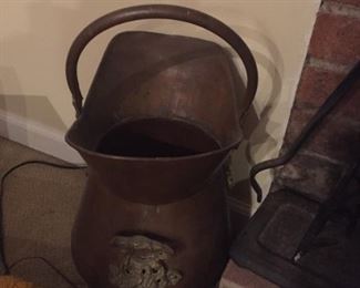 Copper bucket.