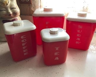 Vintage kitchen canister sets....