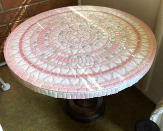 Tile topped side table