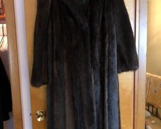 Full length long hair beaver coat