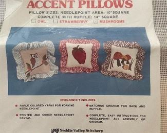 Mushroom needlepoint pillow 