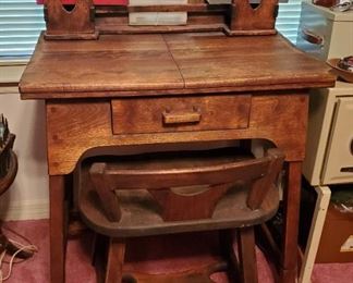 Sewing table converted into desk