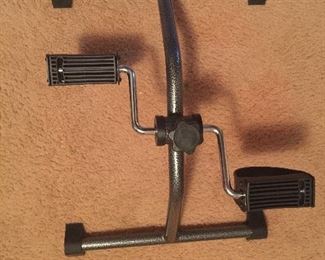 Portable pedals for legs or arms. 