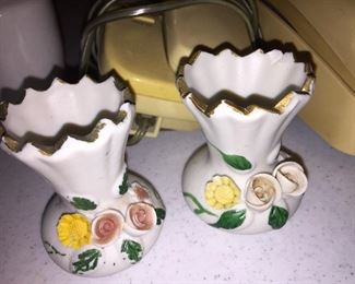 Miniature bisque vases. 