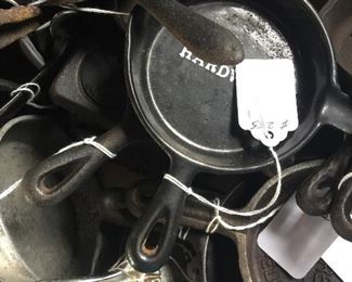 A closer look at some of the 20+ miniature skillets. 