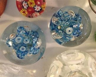 Great blown glass paperweights. 